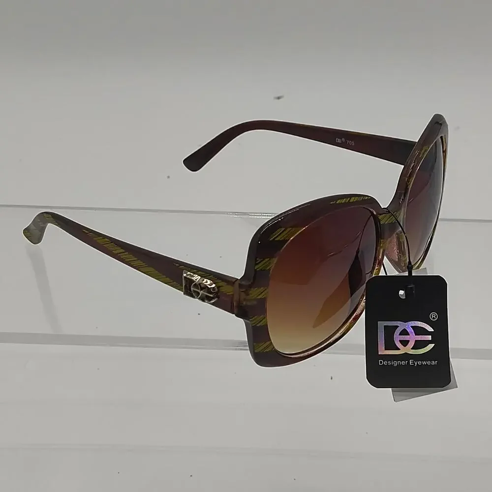 Brown and yellow striped sunglasses